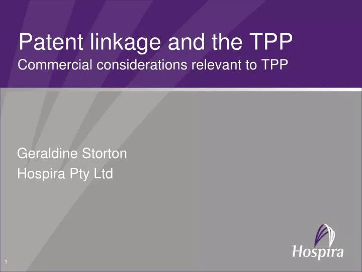 patent linkage and the tpp