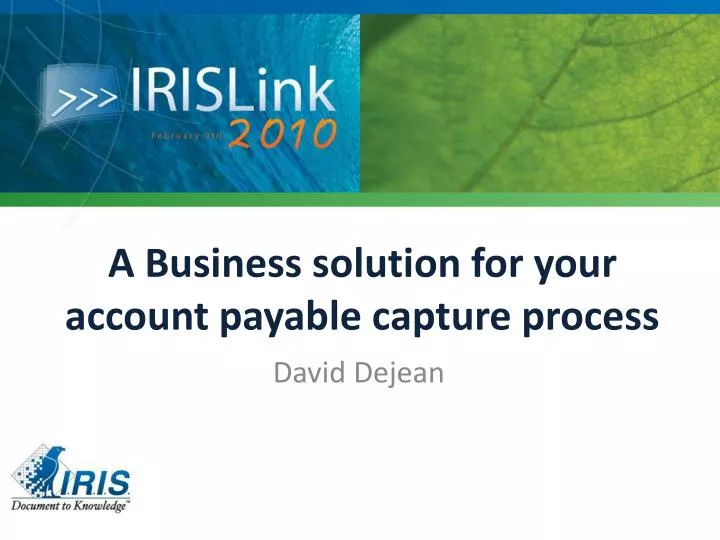 a business solution for your account payable capture process