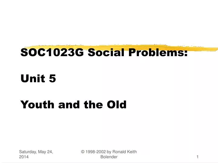 soc1023g social problems unit 5 youth and the old