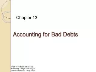 Accounting for Bad Debts