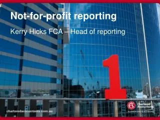 Not-for-profit reporting