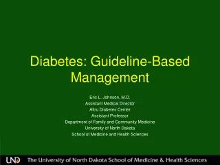 Diabetes: Guideline-Based Management