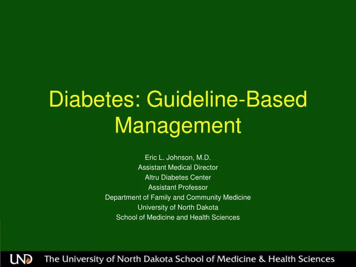 diabetes guideline based management