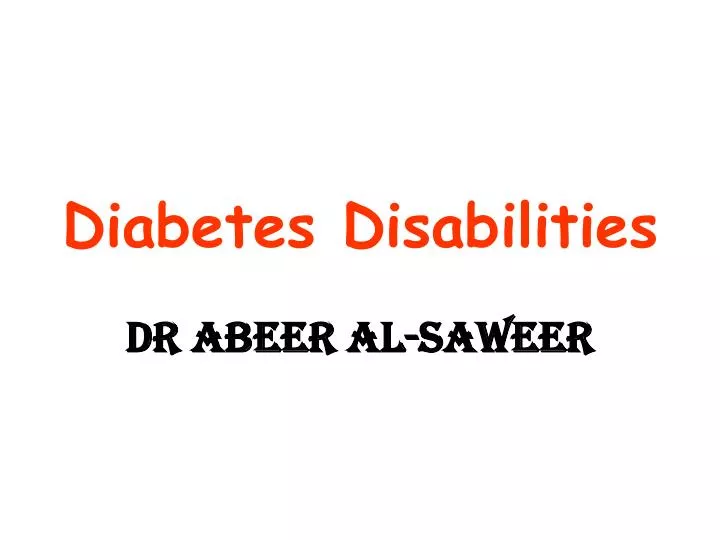 diabetes disabilities
