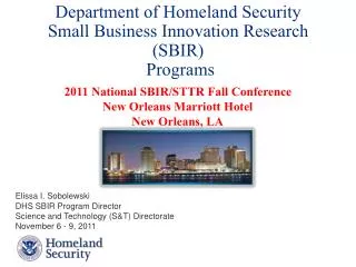Department of Homeland Security Small Business Innovation Research (SBIR ) Programs