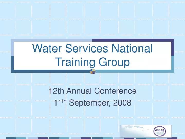 water services national training group