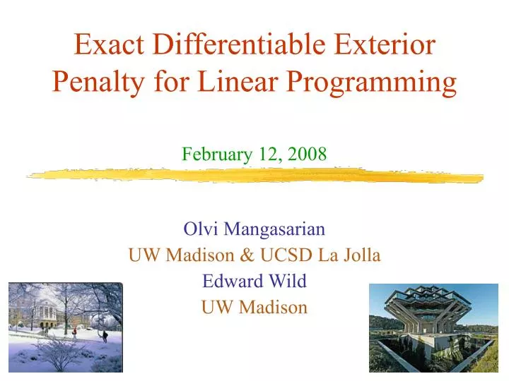 exact differentiable exterior penalty for linear programming