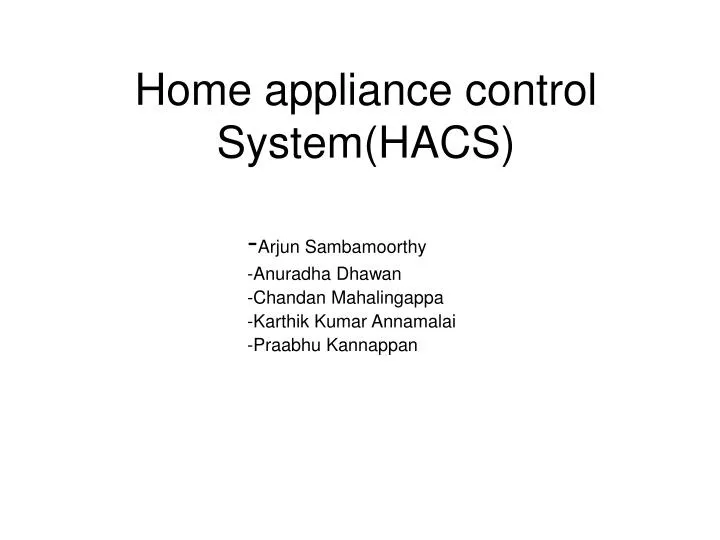 home appliance control system hacs