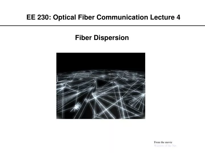 ee 230 optical fiber communication lecture 4