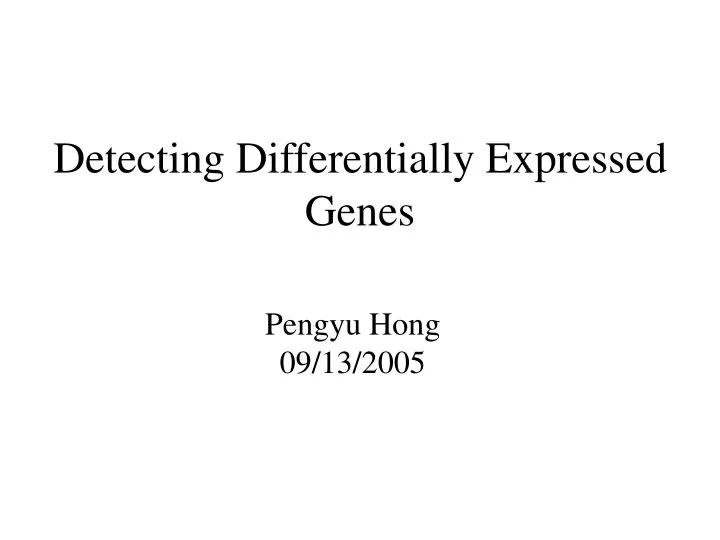 detecting differentially expressed genes