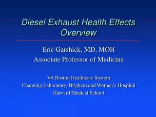 Diesel Exhaust Health Effects Overview