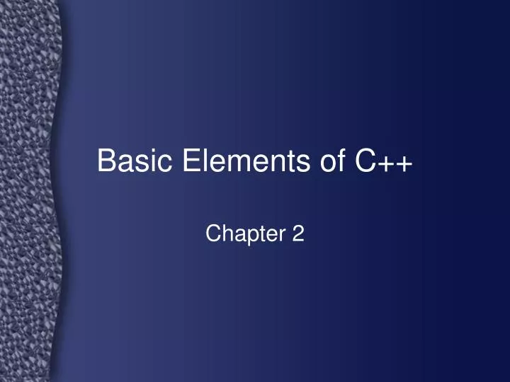 basic elements of c
