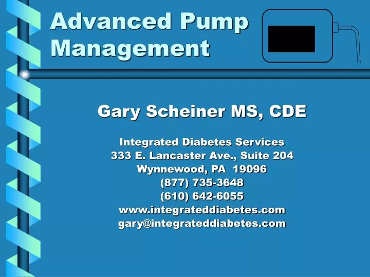 advanced pump management