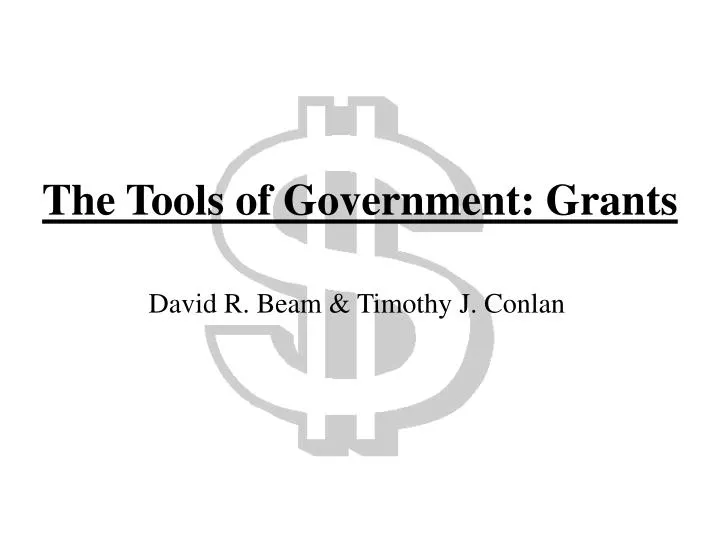 the tools of government grants