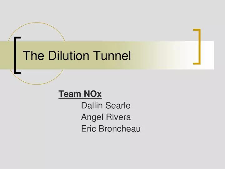 the dilution tunnel