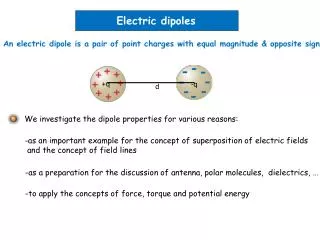 Electric dipoles