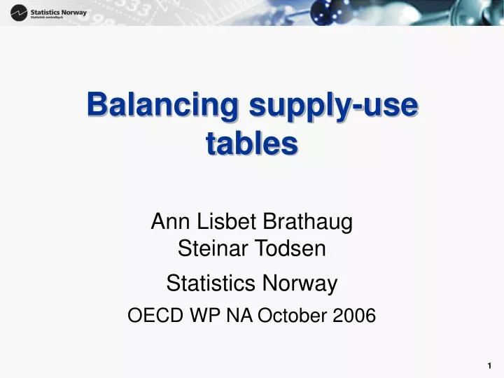 balancing supply use tables
