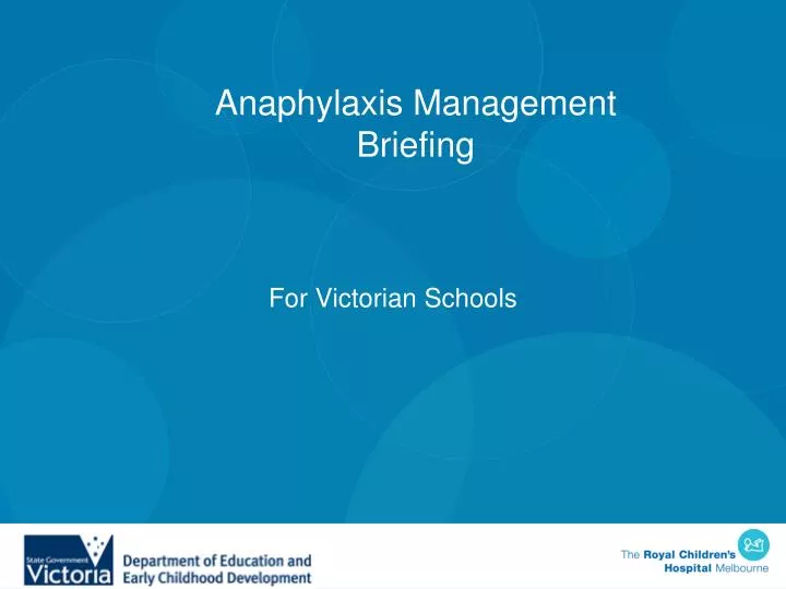 anaphylaxis management briefing
