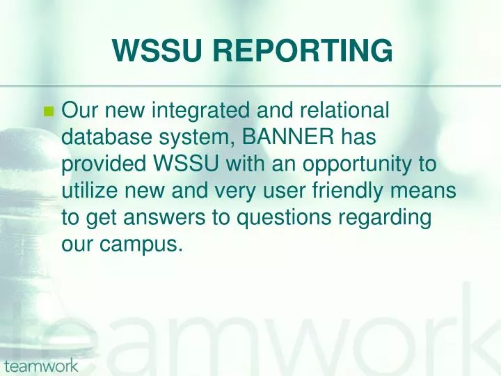 wssu reporting
