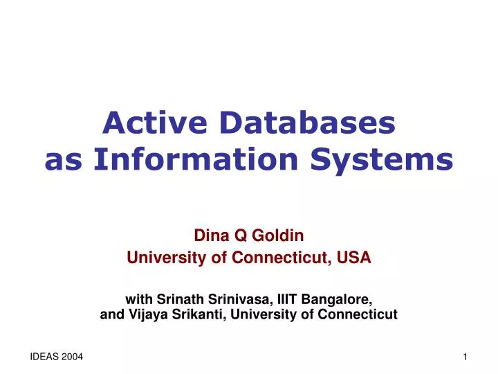 active databases as information systems