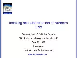 Indexing and Classification at Northern Light