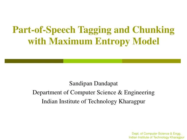 part of speech tagging and chunking with maximum entropy model