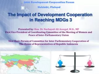 The Impact of Development Cooperation in Reaching MDGs 3
