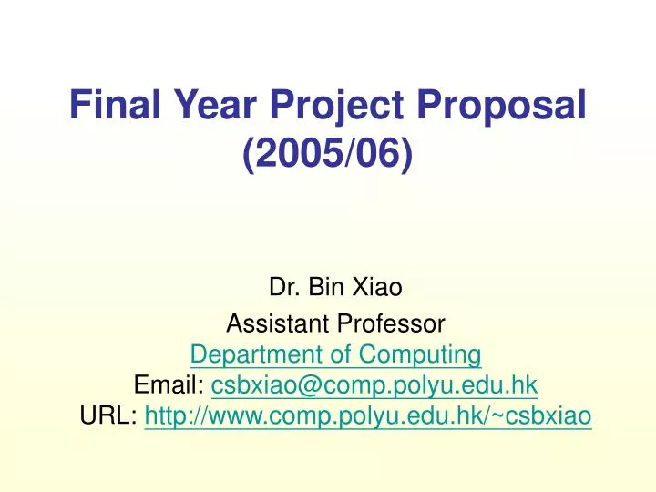 final year project proposal 200 5 06