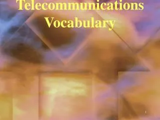 Telecommunications Vocabulary