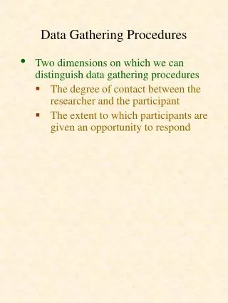 Data Gathering Procedures