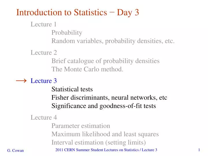 introduction to statistics day 3