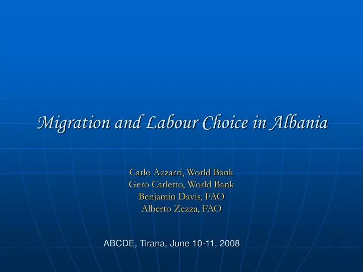 migration and labour choice in albania