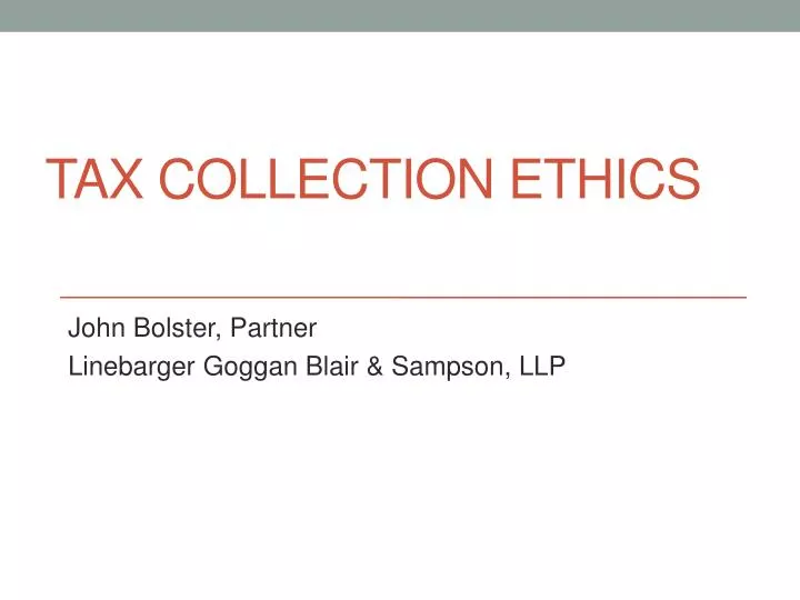 tax collection ethics