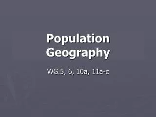 Population Geography