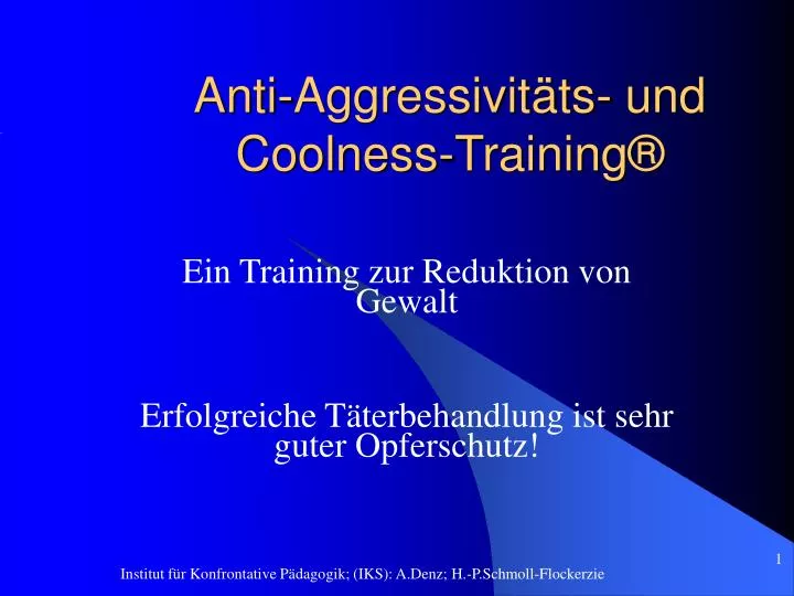 anti aggressivit ts und coolness training