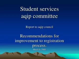 Student services aqip committee