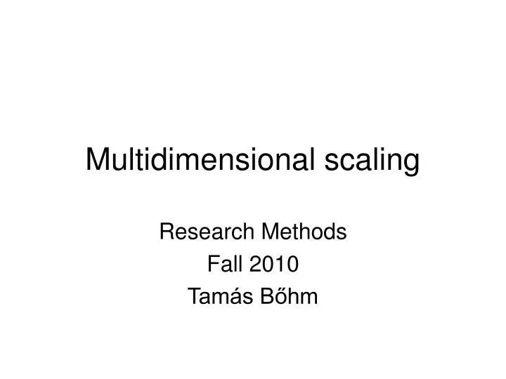 multidimensional scaling