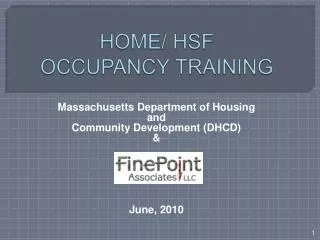 HOME / HSF OCCUPANCY TRAINING