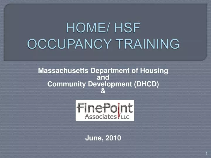 home hsf occupancy training