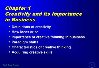 Chapter 1 Creativity and its Importance in Business