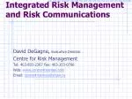 Integrated Risk Management and Risk Communications - slide 1