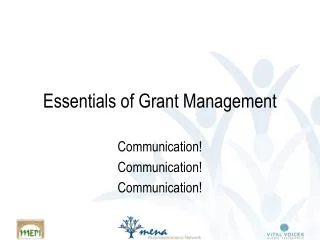 Essentials of Grant Management