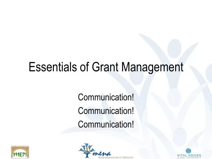 essentials of grant management