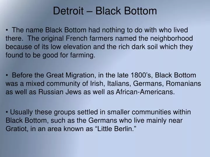 detroit black bottom