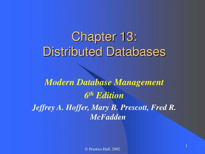 chapter 13 distributed databases