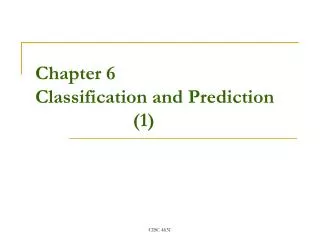 Chapter 6 Classification and Prediction (1)