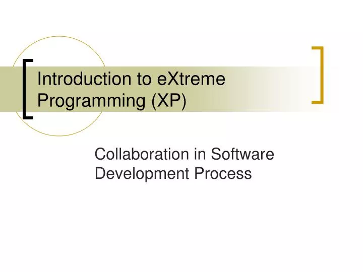 introduction to extreme programming xp