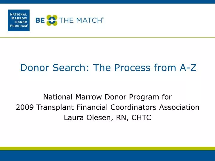 donor search the process from a z