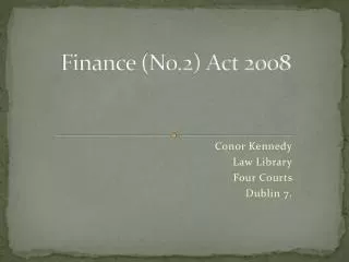 Finance (No.2) Act 2008
