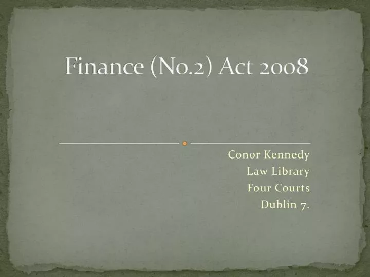 finance no 2 act 2008